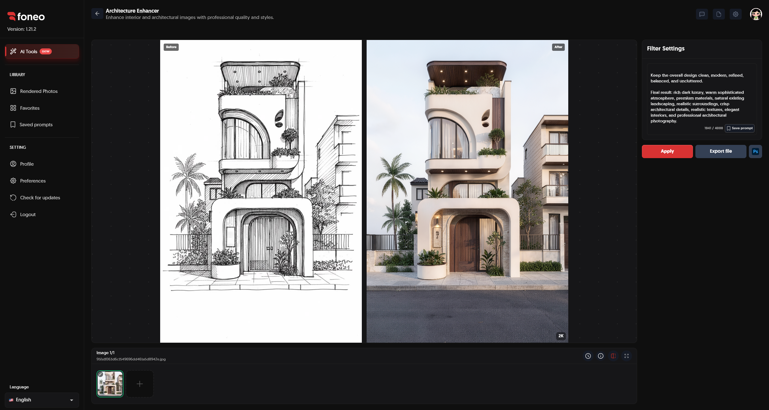 Before and after comparison after enhancing architecture on Foneo